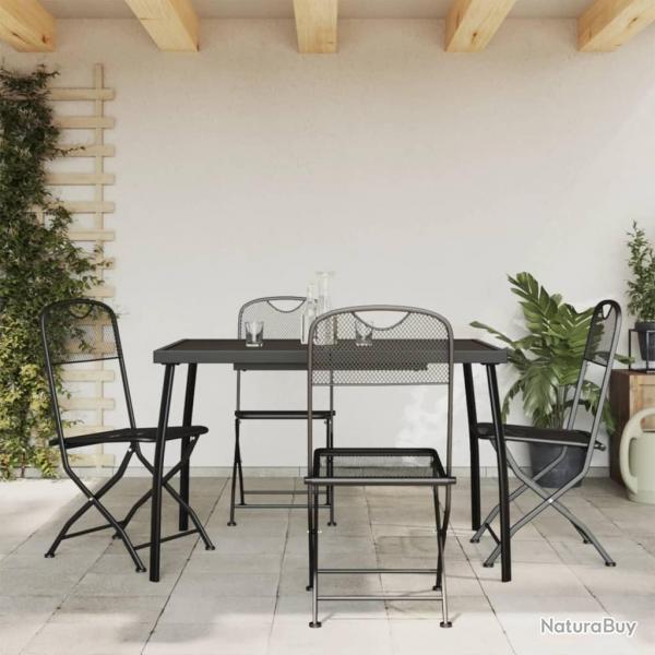 Ensemble  manger de jardin 5 pcs anthracite mtal maille alsavelo