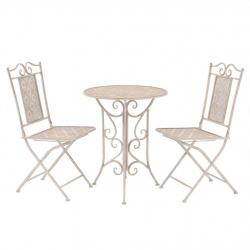 Mobilier de bistro 3 pcs Acier Blanc alsavelo
