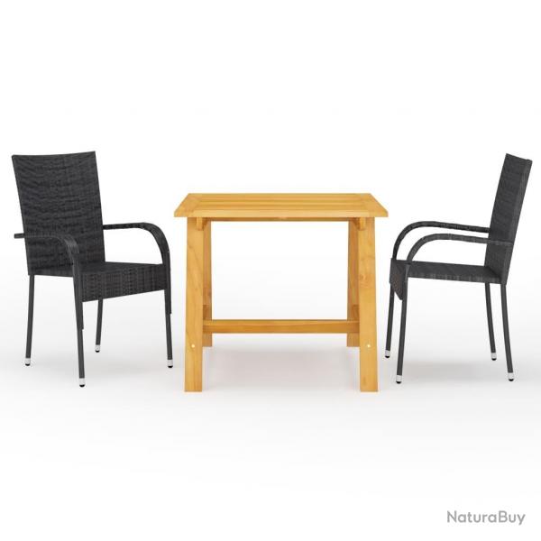 Ensemble  manger de jardin 3 pcs Noir alsavelo
