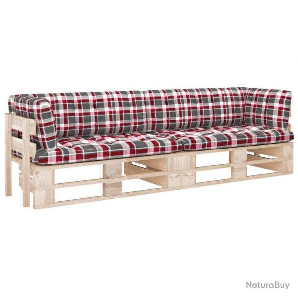 Canap palette 2 places avec coussins Bois de pin imprgn alsavelo