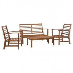 Salon de jardin 4 pcs Bois d'acacia solide alsavelo