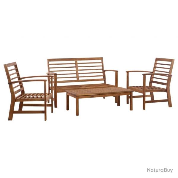 Salon de jardin 4 pcs Bois d'acacia solide alsavelo