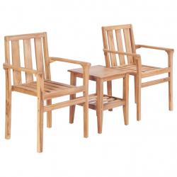 bistro de jardin 3 pcs teck solide alsavelo