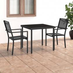 Mobilier de salle à manger d'extérieur 3 pcs Acier alsavelo