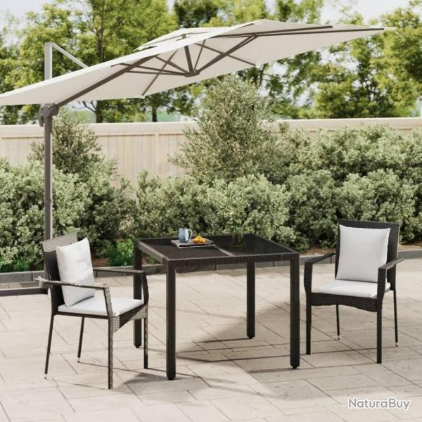 Ensemble  manger de jardin avec coussins 3 pcs Noir alsavelo