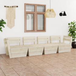 Canapé palette à 4 places de jardin Bois d'épicéa imprégné alsavelo