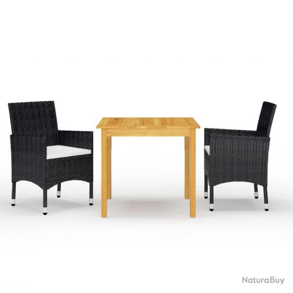 Ensemble  manger de jardin 3 pcs Noir alsavelo