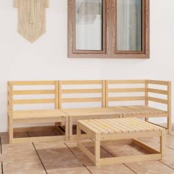 Salon de jardin 4 pcs bois de pin massif alsavelo