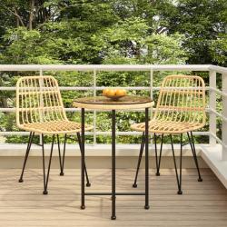 Ensemble à manger de jardin 3 pcs Résine tressée alsavelo