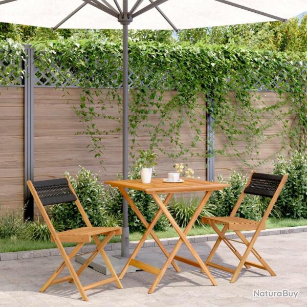 bistro 3 pcs noir polypropylne et bois massif alsavelo