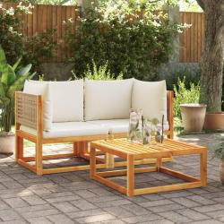 Canapés d'angle de jardin et coussins 2pcs bois massif d'acacia alsavelo