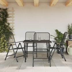 Ensemble à manger de jardin 5 pcs anthracite métal maille alsavelo