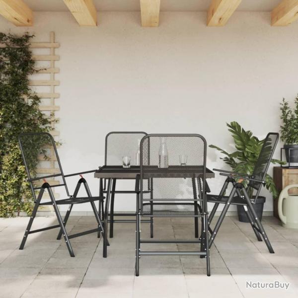 Ensemble  manger de jardin 5 pcs anthracite mtal maille alsavelo