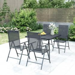 Ensemble à manger de jardin 5 pcs anthracite acier alsavelo
