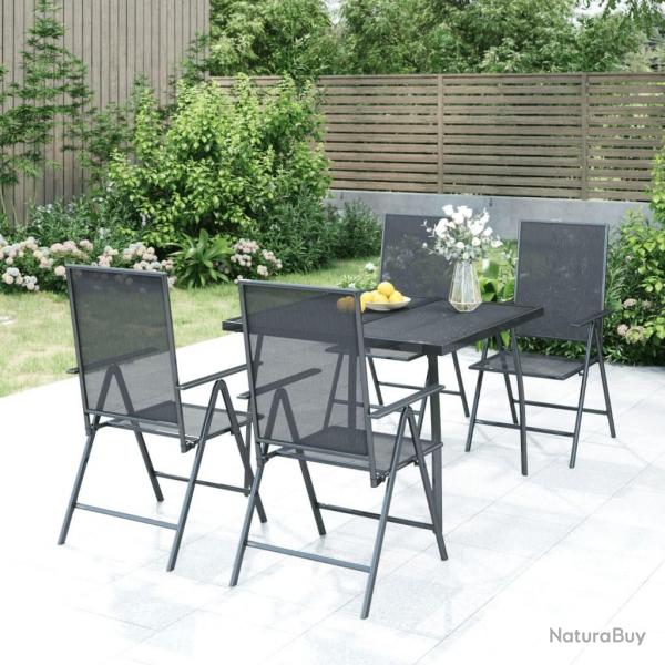 Ensemble  manger de jardin 5 pcs anthracite acier alsavelo
