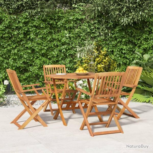 Ensemble  manger de jardin 5 pcs Bois d'acacia solide alsavelo