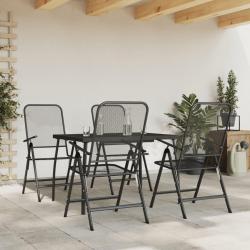 Ensemble à manger de jardin 5 pcs anthracite métal maille alsavelo