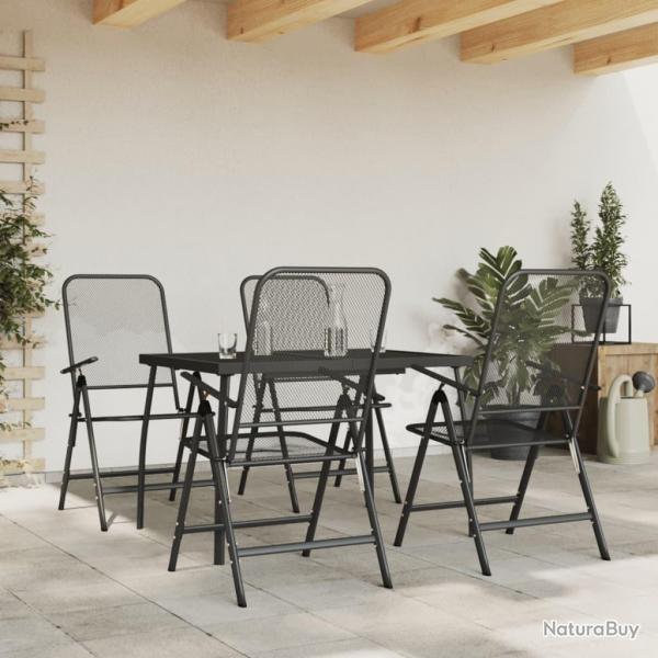 Ensemble  manger de jardin 5 pcs anthracite mtal maille alsavelo