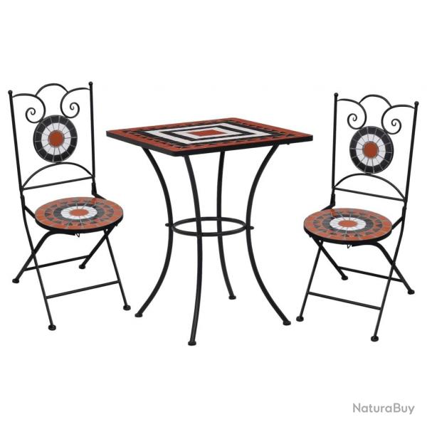 bistro mosaque 3 pcs Carreaux Terre cuite et blanc alsavelo