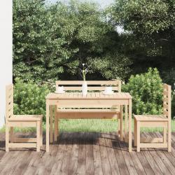 Ensemble à manger de jardin 4 pcs bois massif de pin alsavelo