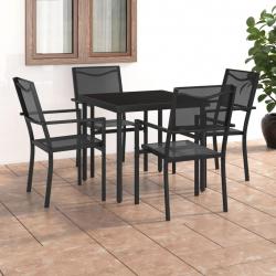 Mobilier de salle à manger d'extérieur 5 pcs Acier alsavelo