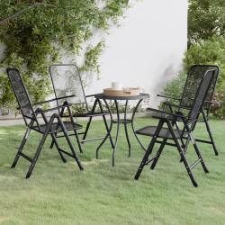 Ensemble &agrave; manger de jardin 5 pcs Maille M&eacute;tal Anthracite