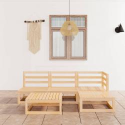 Salon de jardin 5 pcs Bois de pin massif alsavelo
