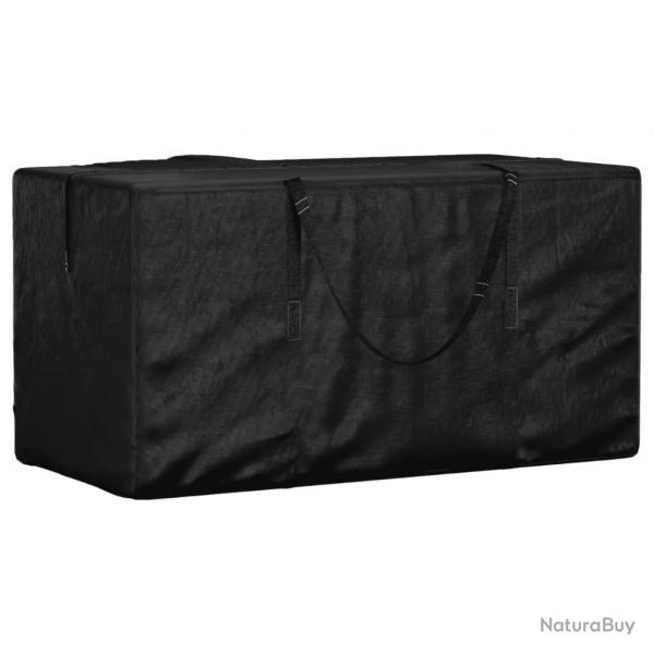 Sac de rangement pour coussins de jardin noir 150x75x75 cm PE alsavelo