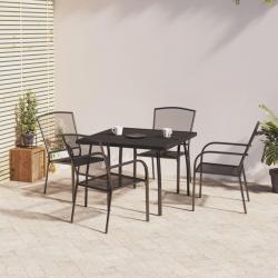 Ensemble à manger de jardin 5 pcs anthracite acier alsavelo