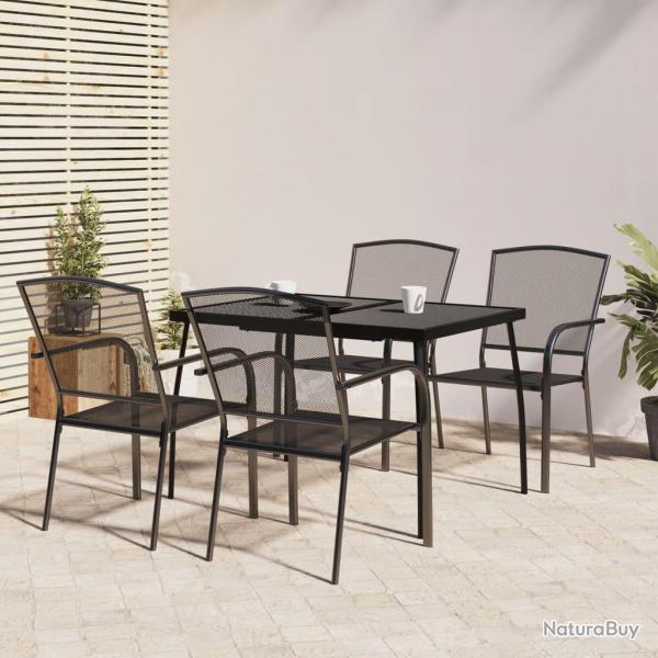 Ensemble  manger de jardin 5 pcs anthracite acier alsavelo