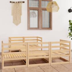 Salon de jardin 6 pcs bois de pin massif alsavelo