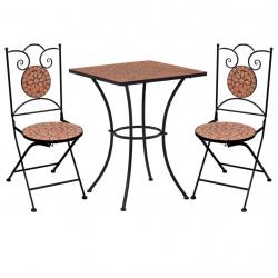 bistro 3 pcs mosaïque Carreau céramique Terre cuite alsavelo