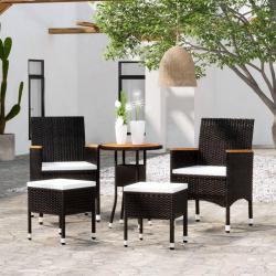 Salon de jardin 5 pcs Résine tressée Noir alsavelo