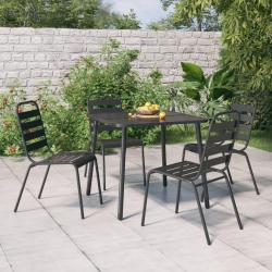 Ensemble à manger de jardin 5 pcs anthracite acier alsavelo