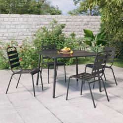 Ensemble à manger de jardin 5 pcs anthracite acier alsavelo