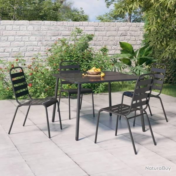 Ensemble  manger de jardin 5 pcs anthracite acier alsavelo