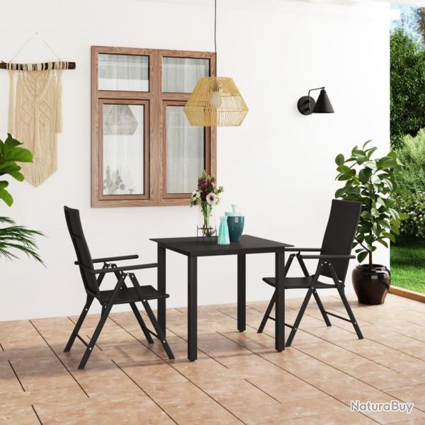 Ensemble  manger de jardin 3 pcs noir alsavelo
