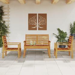 Salon de jardin 4 pcs bois d'acacia solide alsavelo