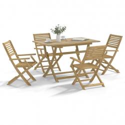 Ensemble à manger de jardin 5 pcs Bois d'acacia solide alsavelo