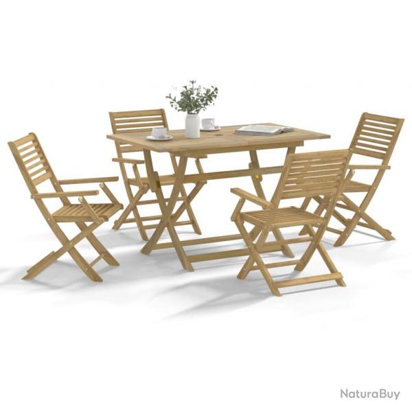 Ensemble  manger de jardin 5 pcs Bois d'acacia solide alsavelo