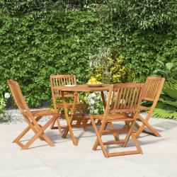 Ensemble à manger de jardin 5 pcs Bois d'acacia solide alsavelo