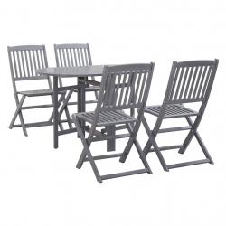 Ensemble à manger de jardin 5 pcs Bois d'acacia massif Gris alsavelo