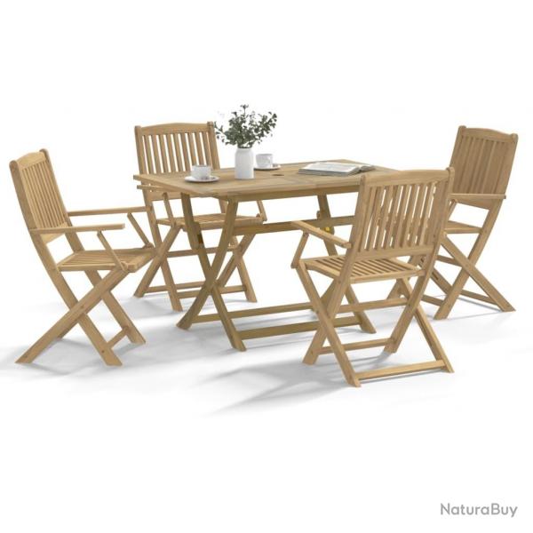 Ensemble  manger de jardin 5 pcs Bois d'acacia solide alsavelo