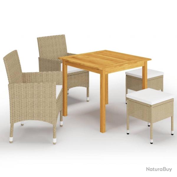 Ensemble  manger de jardin 5 pcs Beige alsavelo