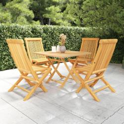 Ensemble à manger de jardin 5 pcs Bois de teck massif alsavelo