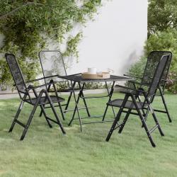 Ensemble à manger de jardin 5 pcs Maille Métal Anthracite alsavelo