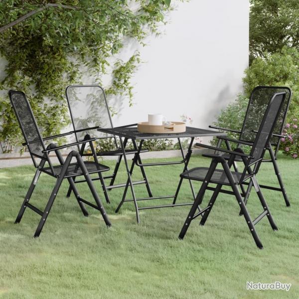 Ensemble  manger de jardin 5 pcs Maille Mtal Anthracite alsavelo