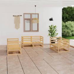 Salon de jardin 6 pcs Bois de pin massif alsavelo