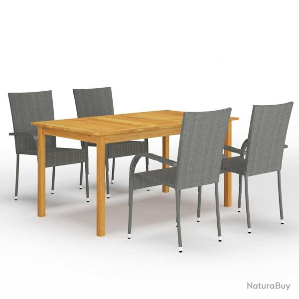 Ensemble  manger de jardin 5 pcs Gris alsavelo