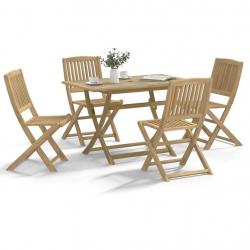 Ensemble à manger de jardin 5 pcs Bois d'acacia solide alsavelo